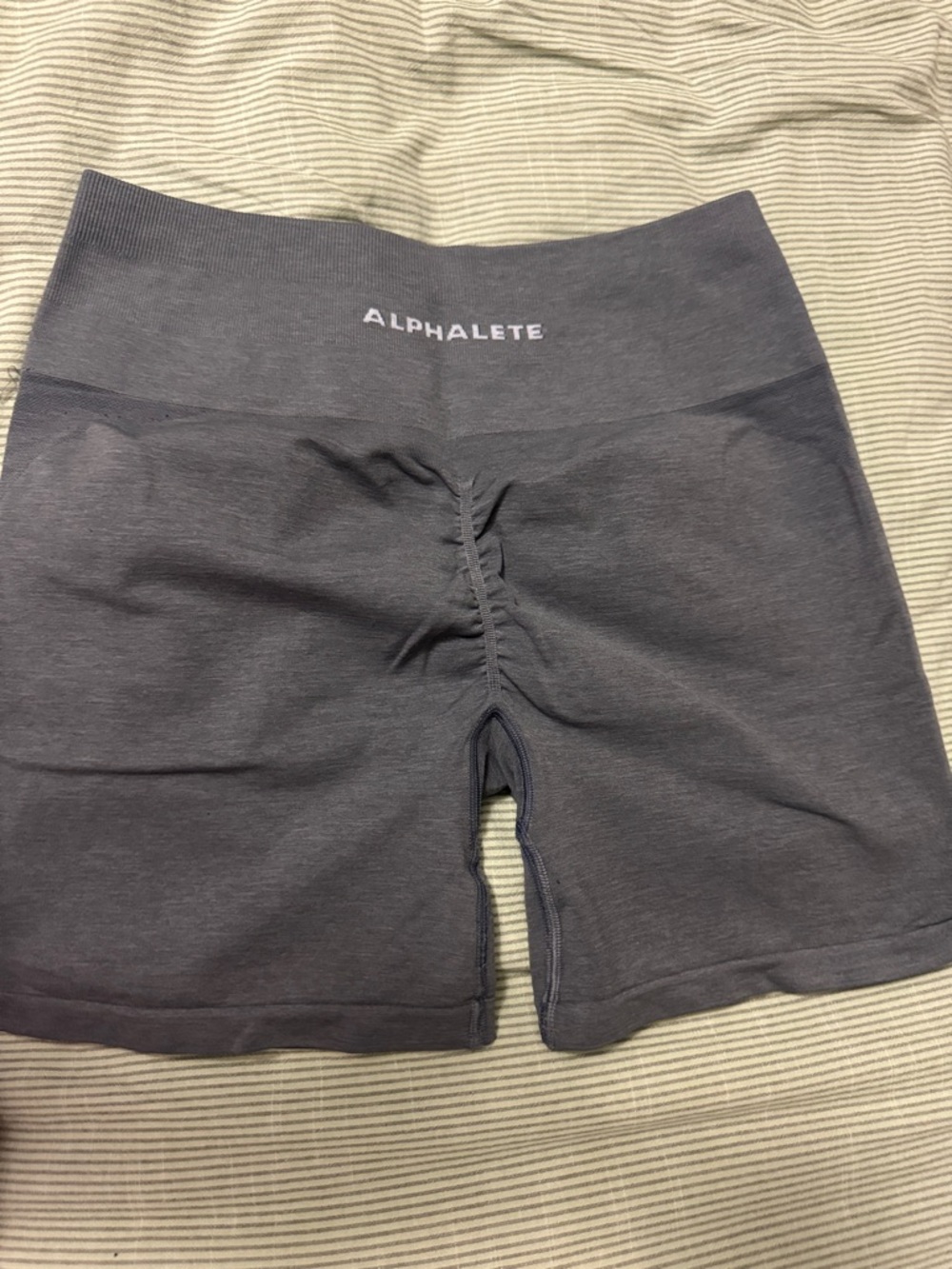 Alphalete Women's Charcoal High-Waist Scrunch Bike Shorts